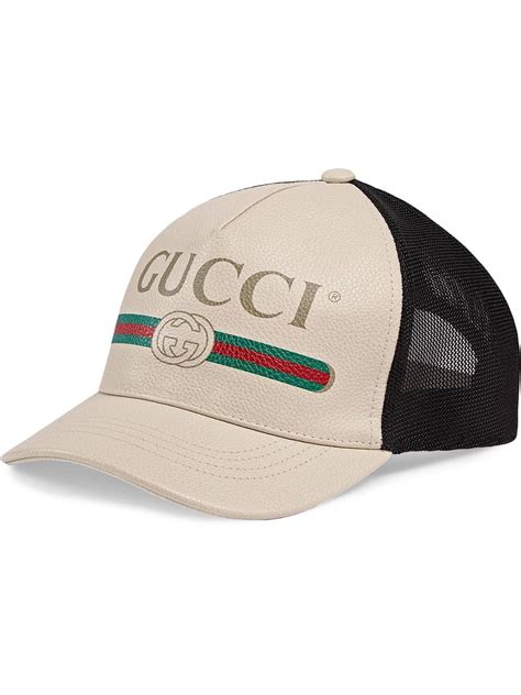 gucci print leather baseball hat|gucci baseball caps for men.